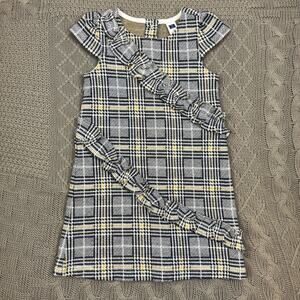 Janie and Jack Plaid Kids Dress with Ruffle Detail & Capped Sleeves ~ 3
